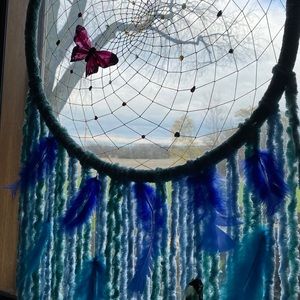 Huge butterfly rainbow crystal dreamcatcher